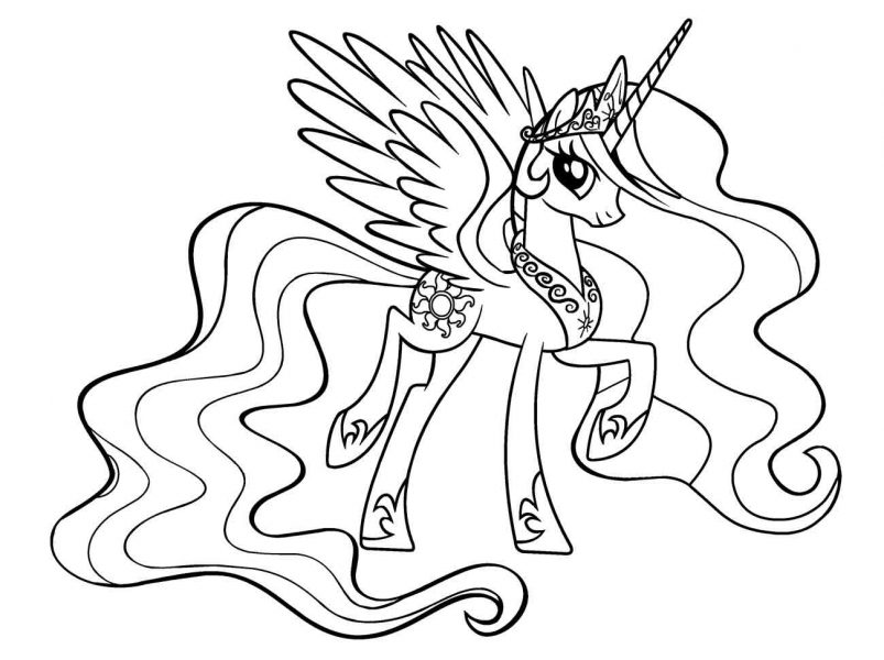 Download tranh tô màu ngựa Pony cho bé (4)