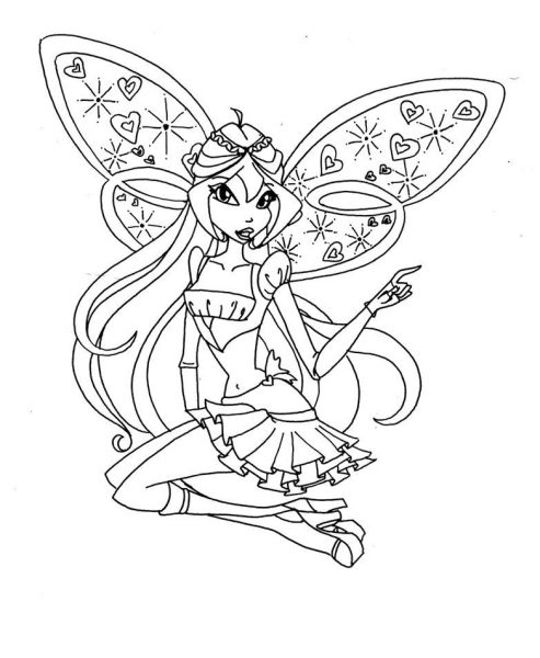 Hình vẽ công chúa WinX cho bé tập tô màu (1)