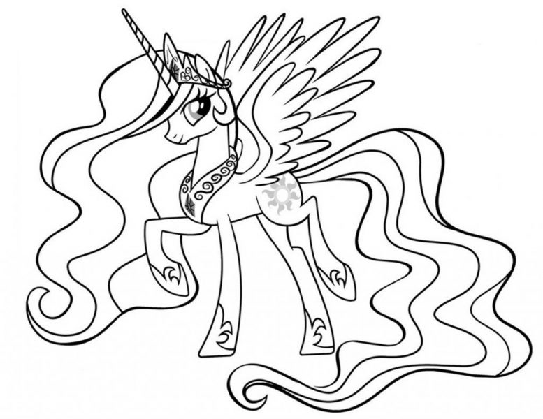 Hình vẽ tô màu ngựa Pony đẹp và đơn giản cho bé (3)