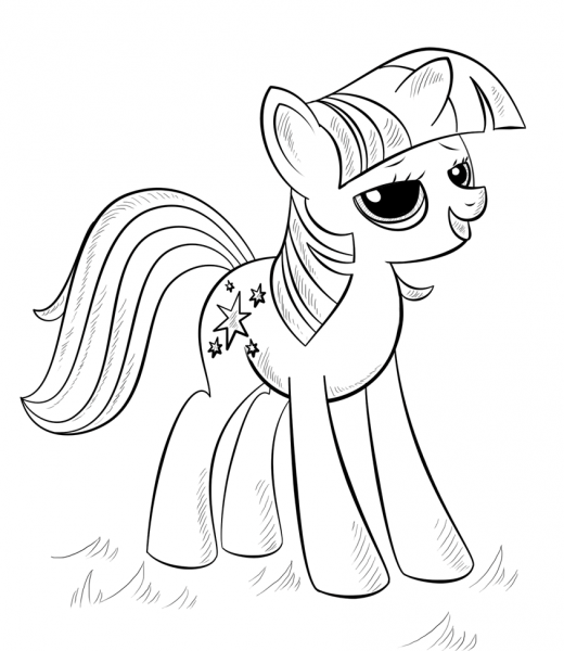 Tranh tô màu ngựa Pony cho bé học tập tô (3)