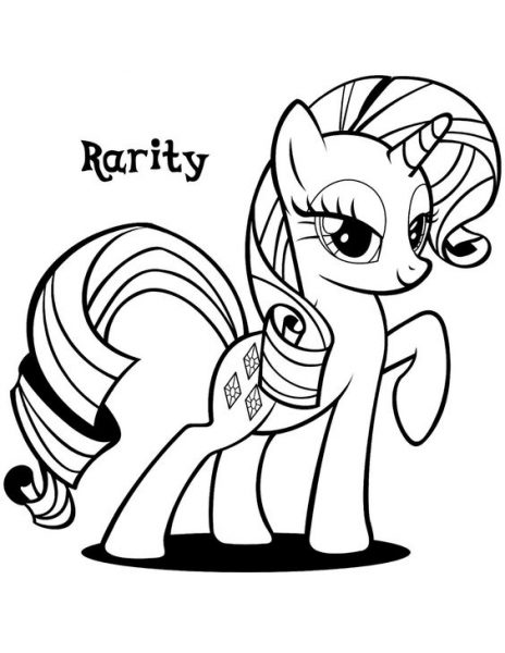 hình tô màu ngựa pony cầu vồng cute ngầu cho bé