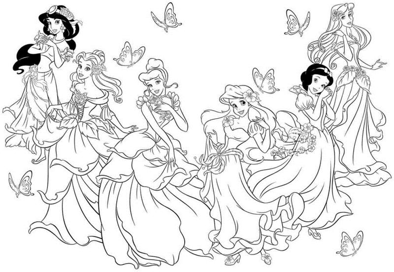 tải tranh tô màu công chúa Disney cho bé gái