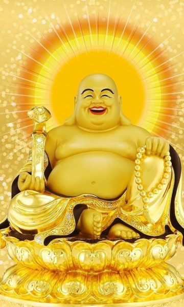 Hình ảnh Phật Di Lặc làm bằng vàng