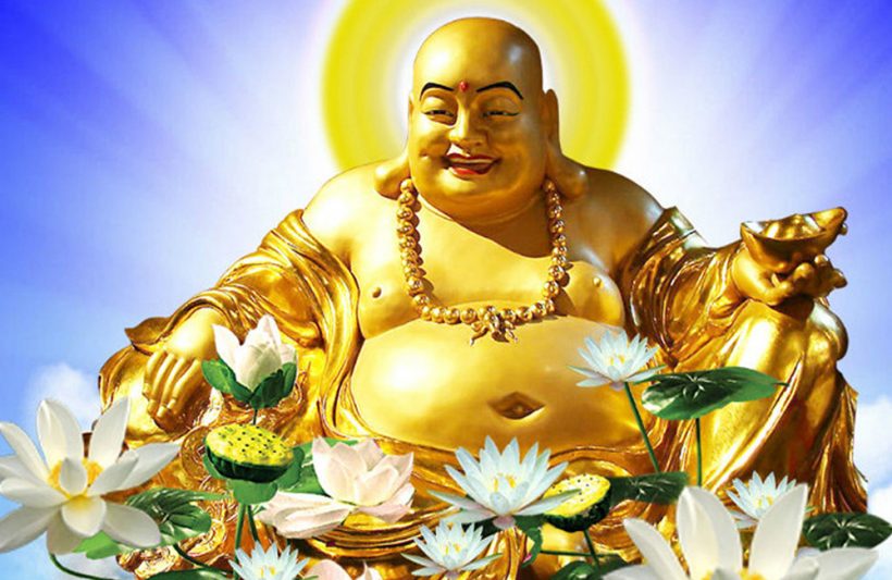 Hình ảnh Phật Di Lặc tỏa ánh hào quang