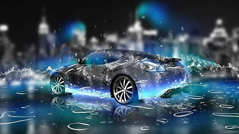 Hình nền 3D xe trong mưa