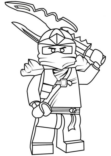 Tranh tô màu Ninjago cầm gươm
