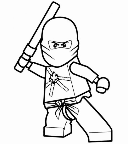 Tranh tô màu Ninjago cầm kiếm