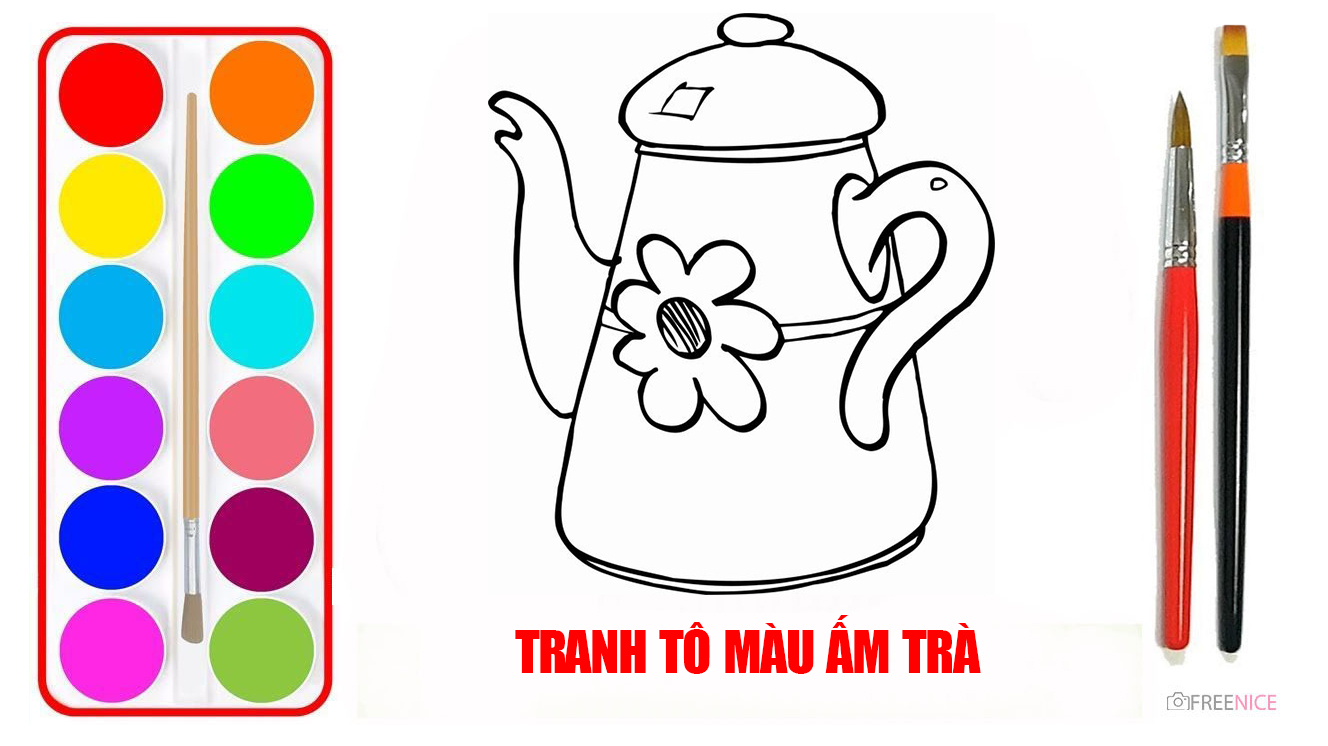 80 Tranh tô màu ấm trà siêu cute dễ tải dễ in Update 2023