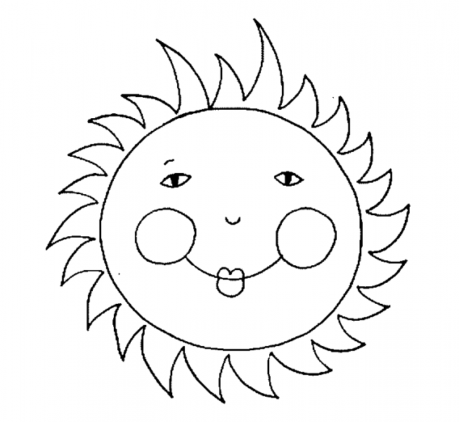 Tranh tô màu cho bé 3 tuổi vẽ hình ông mặt trời