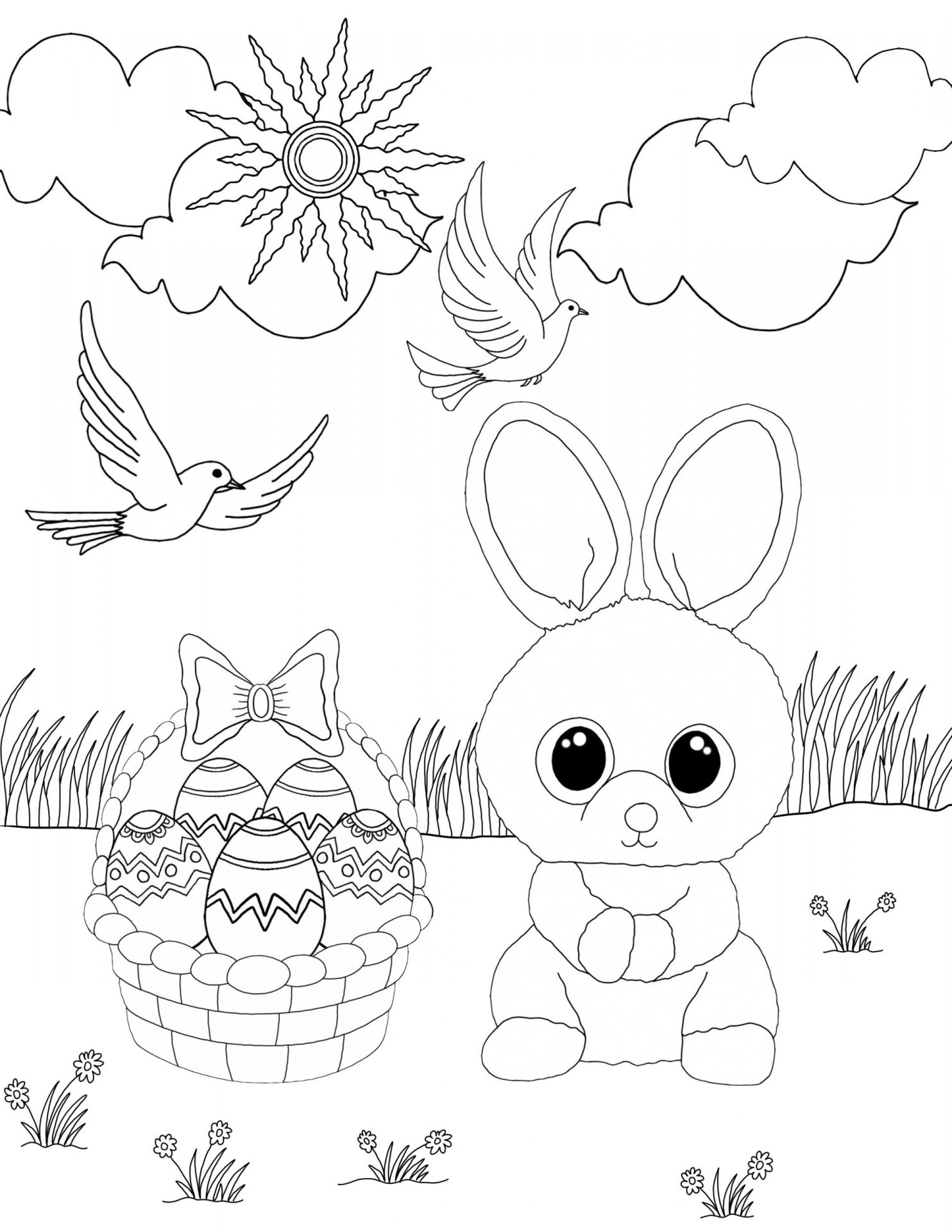 Hình ảnh con thỏ hình tô màu con thỏ dễ thương cho bé  VFOVN