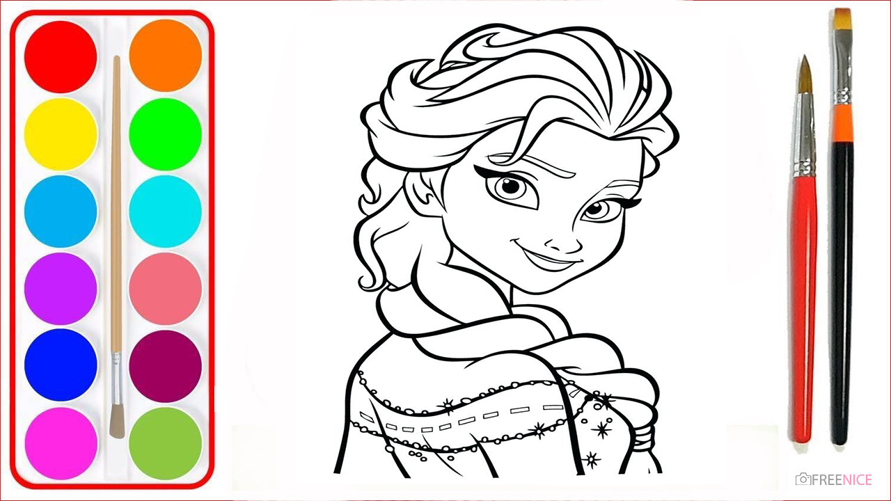 Tải 21 hình ảnh tranh tô màu công chúa Elsa và Anna