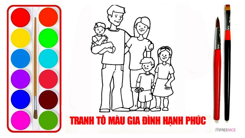 Tranh tô màu gia đình