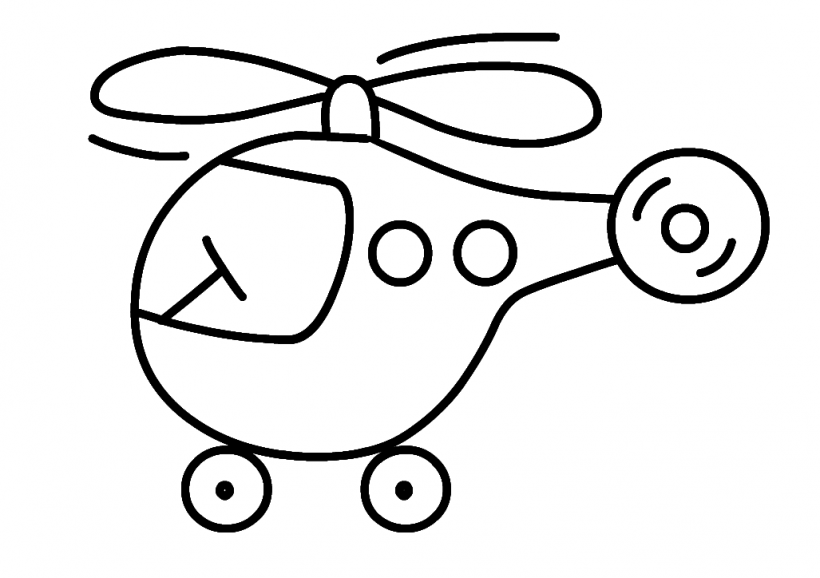 Tranh tô màu máy bay trực thăng cho bé 3 tuổi