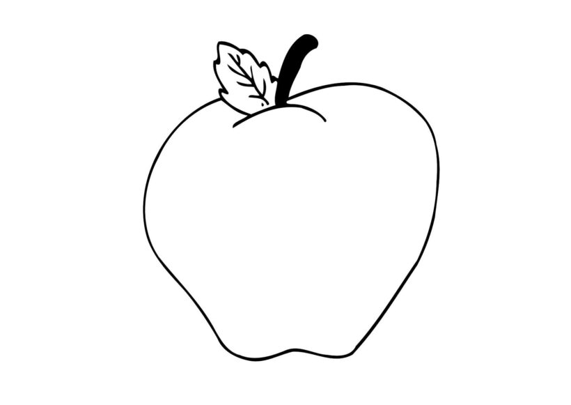 Tranh tô màu quả táo đơn giản cho bé học tô