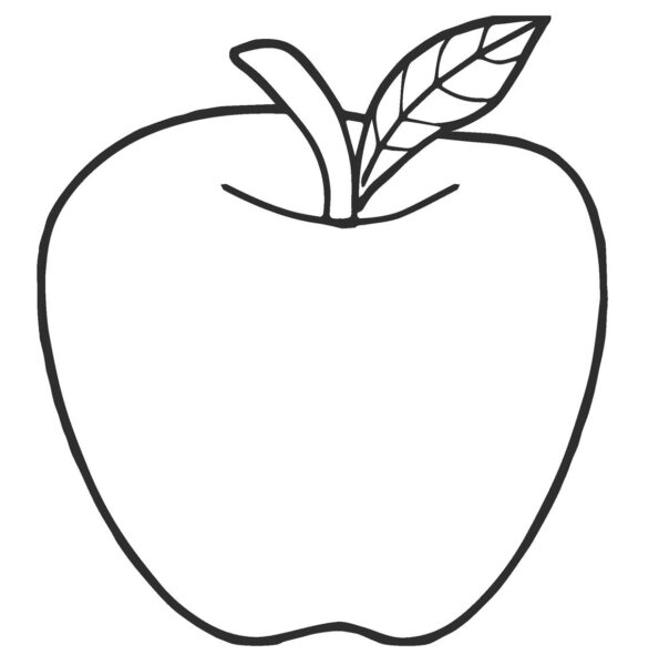 Tranh tô màu quả táo đơn giản