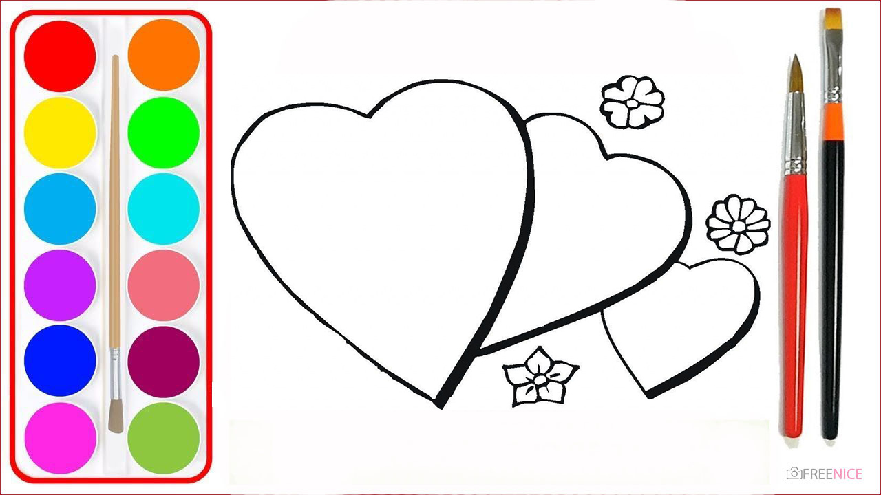 35 Tranh tô màu hình trái tim đơn giản ý nghĩa