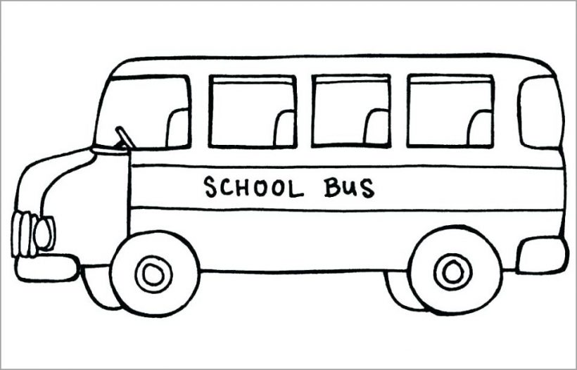 Tranh tô màu xe bus chở học sinh