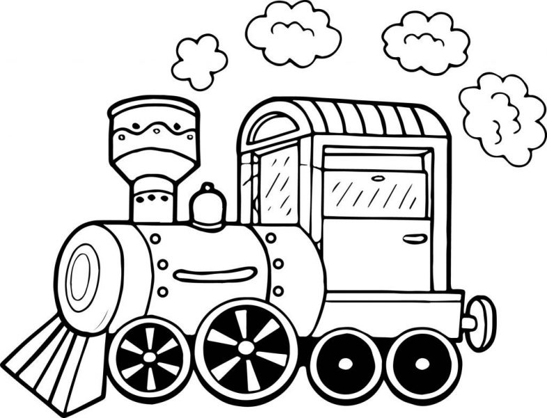 Tranh tô màu xe lửa cho bé tập tô