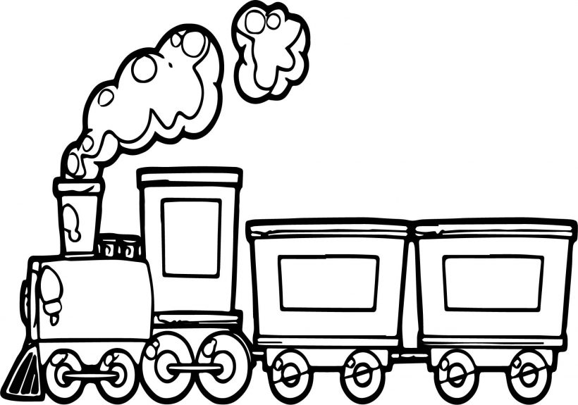 Tranh tô màu xe lửa đang chạy cho bé tập tô