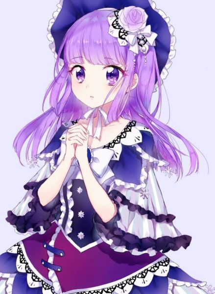 hình ảnh anime màu tím dành cho iphone