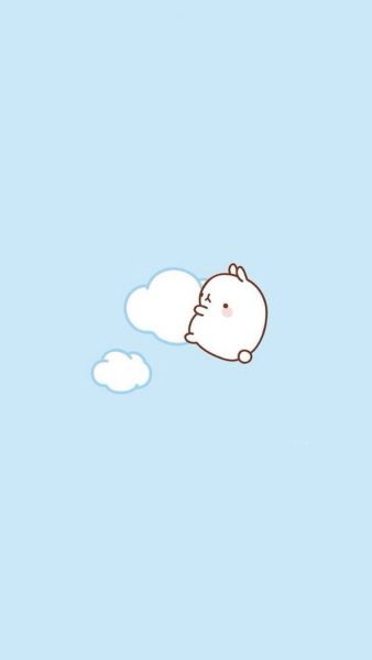hình vẽ cute dễ thương bé thỏ đáng yêu và mây