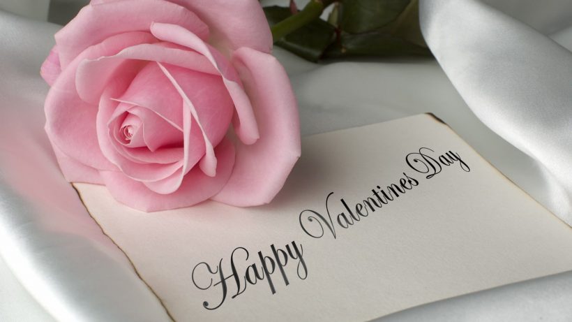 Hình ảnh Valentine đẹp hoa hồng trên tấm thiệp
