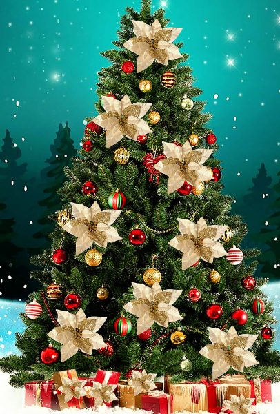 Hình ảnh cây thông Noel trang trí hoa đẹp