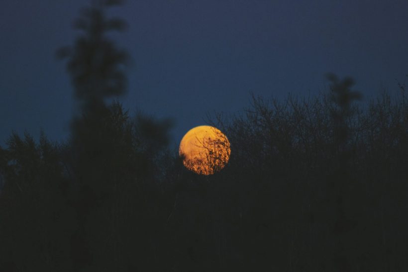 Hình ảnh trăng máu đẹp màu cam