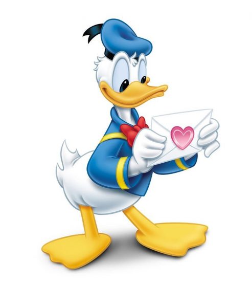 Hình ảnh vịt Donald đưa thư tỏ tình