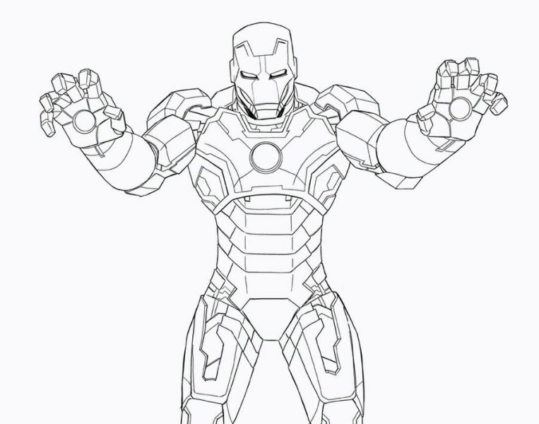 Tô màu Iron man giơ hai tay