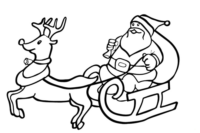 Tô màu ông già Noel lái ngựa đi phát quà