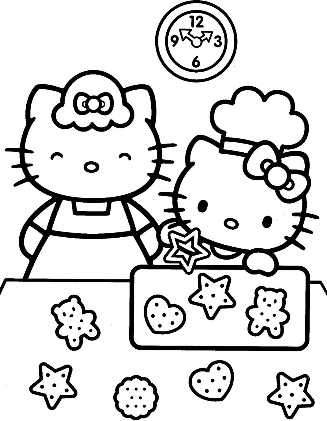 Tranh Tô Màu Hello Kitty Đẹp Nhất Dễ Thương Có Hình Mẫu