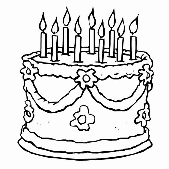 Tranh tô màu bánh sinh nhật dành tặng cho bé tô màu