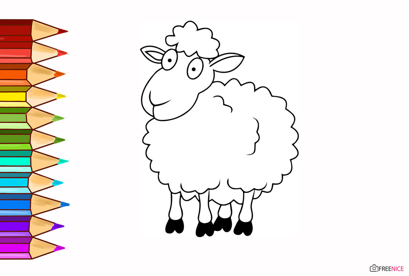 Tô màu Con Cừu Vui Vẻ  Trang Tô Màu Cho Bé