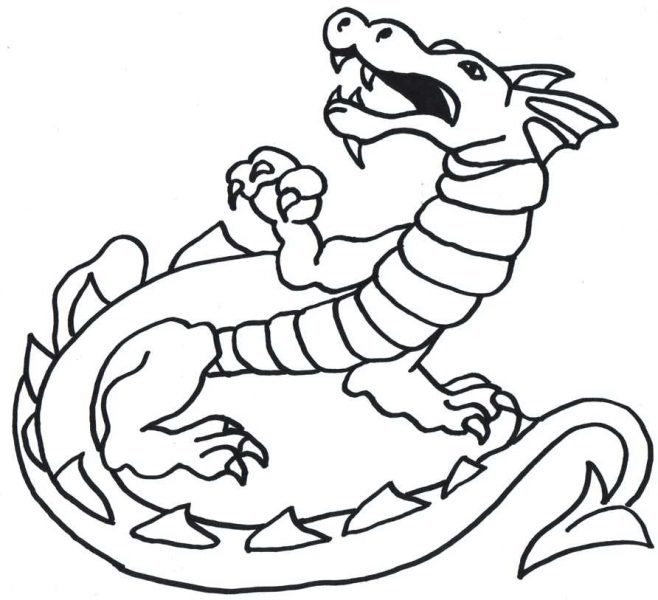 Tranh tô màu con rồng lai cá sấu
