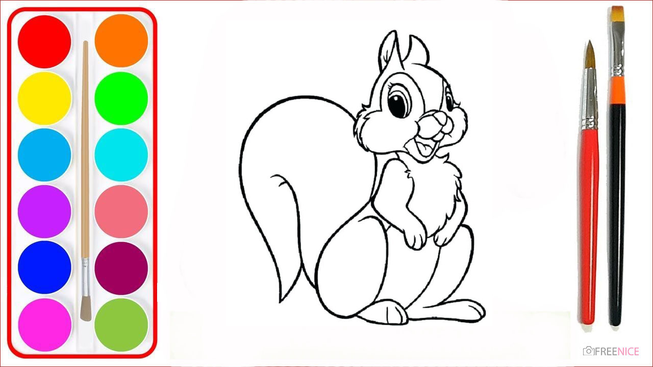 Game tô màu con sóc coloring squirrel bé tô màu con vật đồ chơi trẻ em   Animals coloring 115  YouTube
