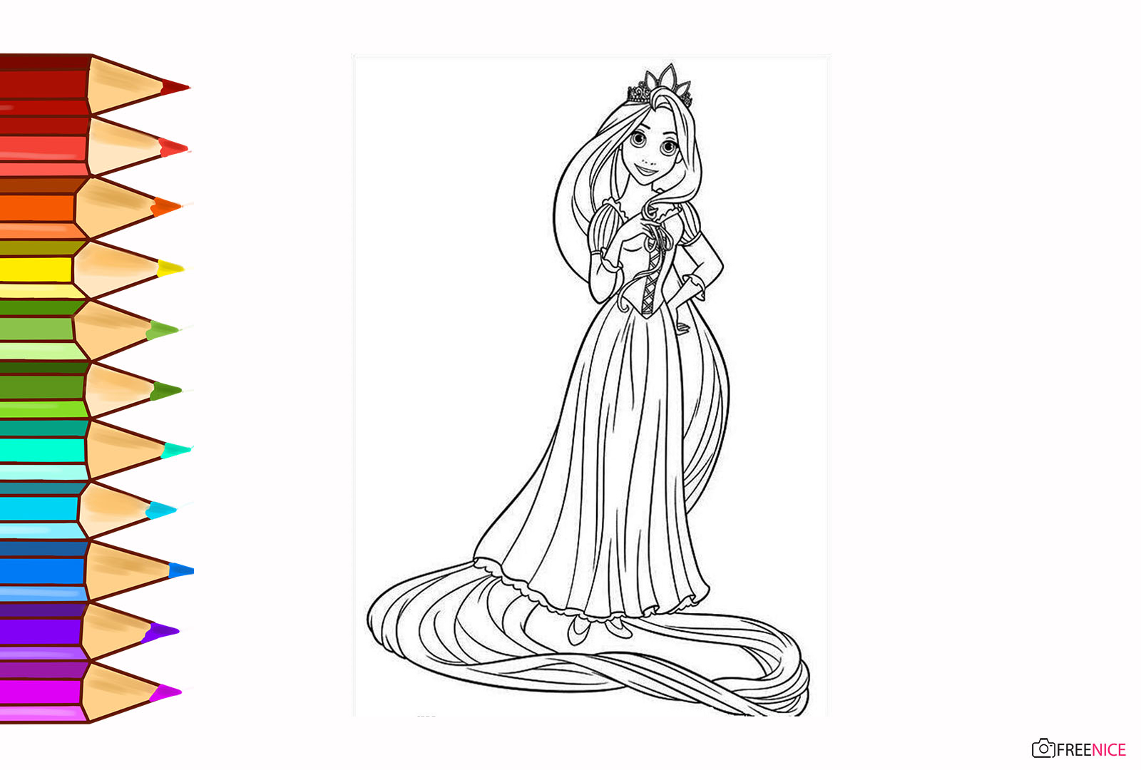 Trọn bộ 110 tranh tô màu công chúa cực dễ thương dành cho bé tập tô