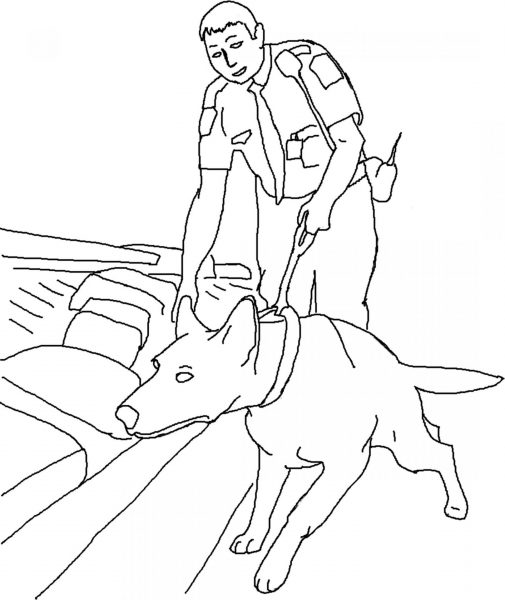 Tranh tô màu đội chó cứu hộ đi cứu hộ