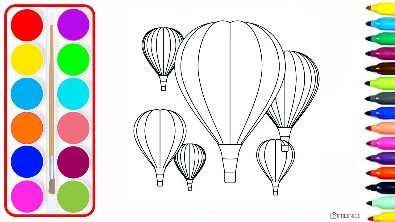 Dạy bé vẽ Khinh khí cầu Sáng tạo và Ấn tượng với Bút Dạ  YouTube