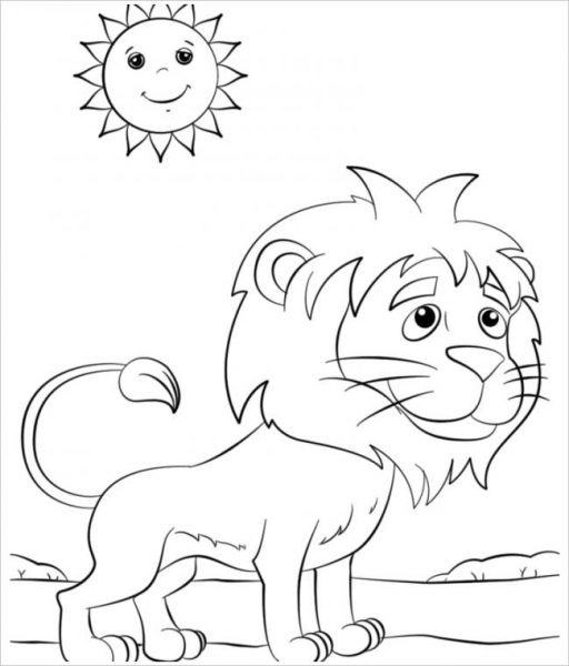 Tranh vẽ sư tử và mặt trời