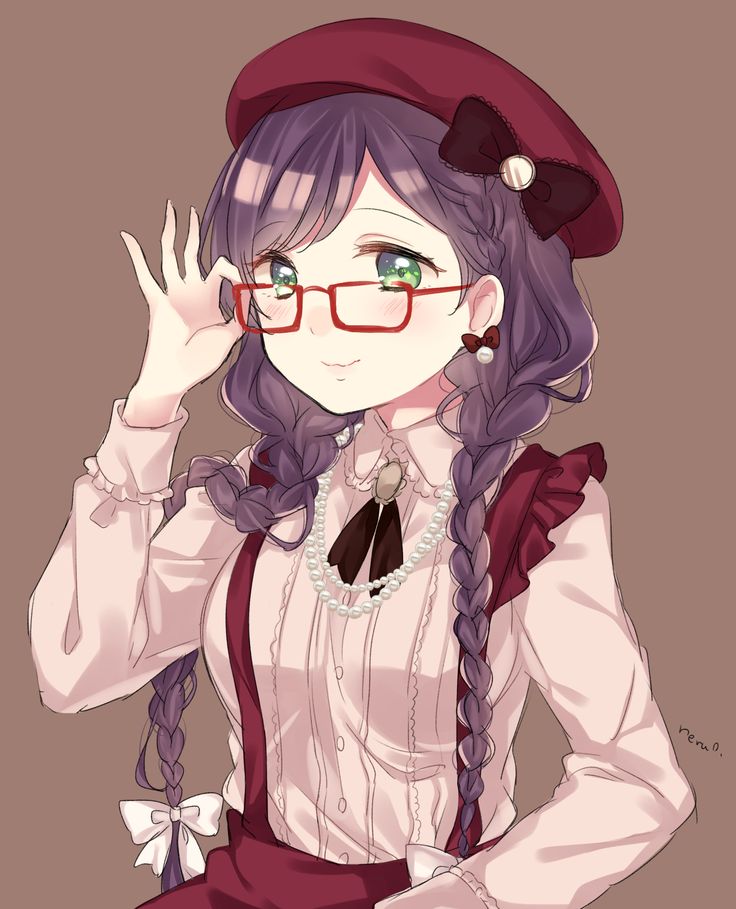 Hình ảnh anime girl đeo kính dễ thương, cool, cute nhất