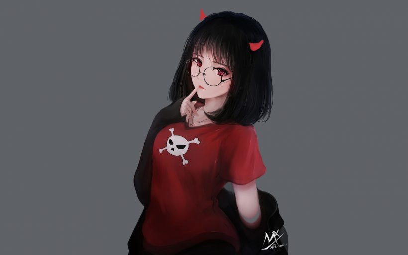 anime girl đeo kính cool ngầu