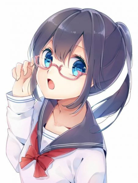 anime girl đeo kính cute