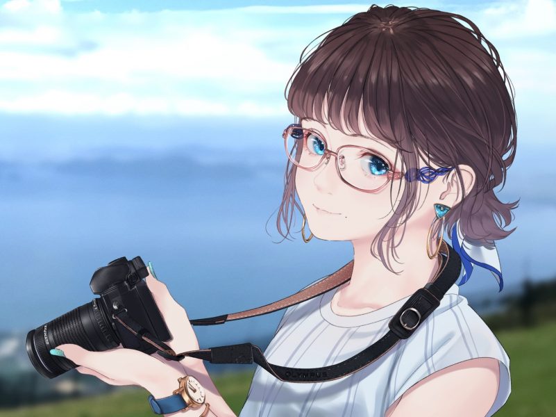 anime girl đeo kính lạnh lùng