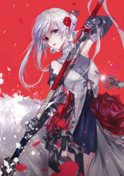 anime girl tóc bạch kim lạnh lùng