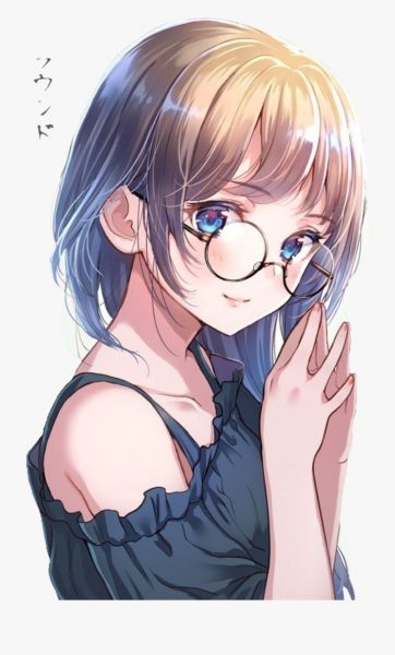 hình ảnh anime girl đeo kính cho iphone