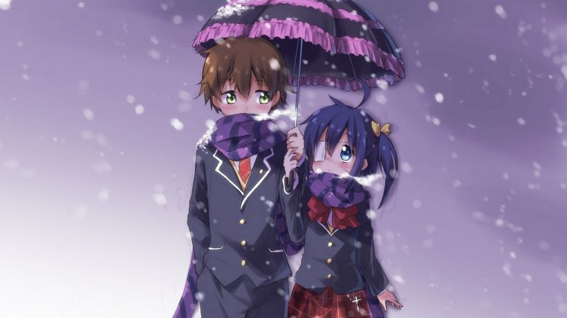 hình ảnh anime mùa đông cặp đôi