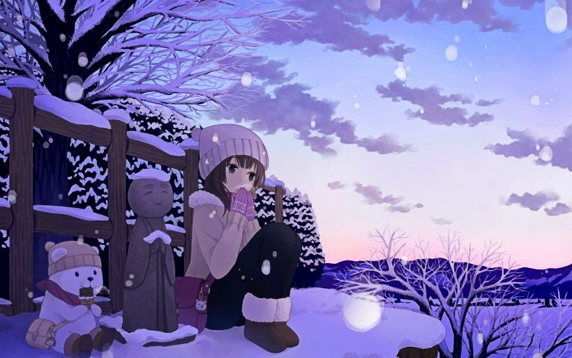 hình ảnh anime mùa đông một mình