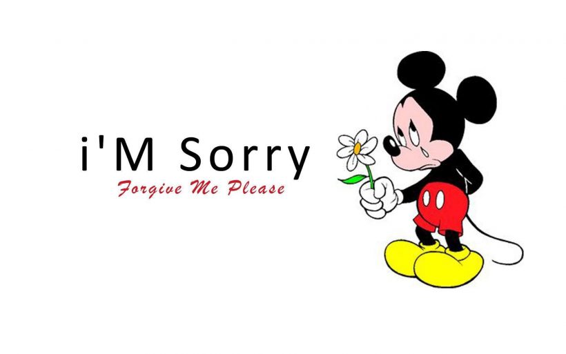 hình ảnh xin lỗi đáng yêu - Chuột Mickey
