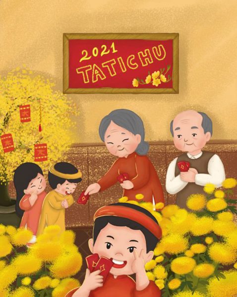 tranh vẽ đề tài gia đình Việt Nam